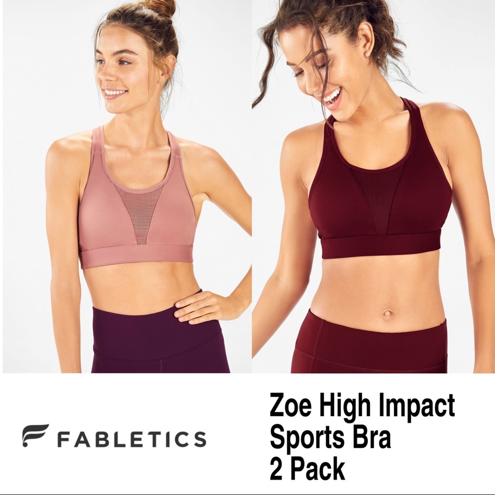 NEW 2 Fabletics Zoe High Impact Sports Bra Bundle
